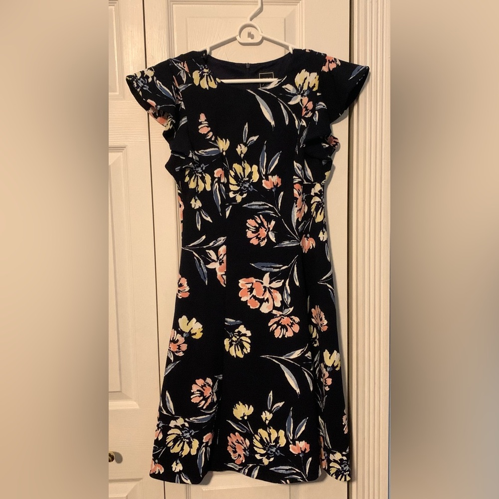 Romantic Floral Ruffle Sleeve Dress